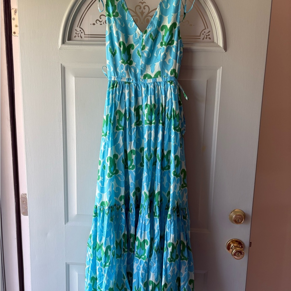 Talbots Vibrant Blue and Green Dress